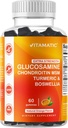 Vitamatic Extra Strength Glucosamin Chondroitin Gummis mit MSM, Turmeric & Boswellia – 60 Pectin-Based Gummies Advanced Joint Support Formula – Sugar-Free, Non-GMO, Gelatin-Free