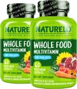 NATURELO Teen Multivitamin - Ganzes Lebensmittel Multivitamin für Teenager Jungen - Mineralische Ergänzung für aktive Kinder - mit Pflanzenextrakten - Non-GMO - Vegan & Vegetarisch - 60 Kapseln (Pack von 2)