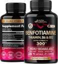 Benfotiamin 300 mg - Nerve Support, Energy & Metabolism Support - Benfotiamine Supplement Fettlösliches Vitamin B1 - hochverfügbar und absorbierbar - mit Thiamin, Vitamin B12 & B6 - 90 Kapseln
