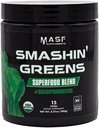 MASF Smashin' Greens Superfood Blend NSF Sport, Super Greens Digestive Health, Spirulina, Chlorella, Bloat Relief, 8.47 Unze (Pack von 1)
