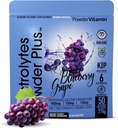 Elektrolyte Powder Plus (50 Servierungen), 0 Calorie Keto, 0 Zucker, kein Maltodextrin, 1000mg Kalium, 120mg Calcium, 120mg Magnesium, Hydration Powder (50 Servierungen, Blueberry Grape)