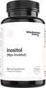 Ganze Geschichte Myo-Inositol Ergänzung | Inositol Pulver Kapseln | Myoinositol | 2000mg pro Servieren | 500mg pro Kapsel | Male und weibliche Fruchtbarkeitsergänzung | Vitamin B8 | 120 Kapseln