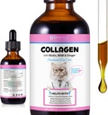 Flüssiges Kollagen für Katzen Haut und Mantel Ergänzung für Katzen Collagen für Katzen unterstützen Itch Relief, Gelenke Gesundheit Cat Collagen Tropfen mit Allergien, Bovine Collagen, Vitamin C, Biotin, MSM 2 fl.oz