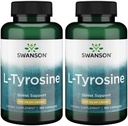 Swanson L-Tyrosin - Aminosäure-Ergänzung Förderung Stress-Unterstützung, kognitive Funktion und psychische Klarheit - Hilft die allgemeine Gehirngesundheit zu unterstützen - (100 Kapseln, 500mg Jeder) (2 Packung)