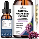 Natural Grape Seed Extract Drops-300 mg Grape Seed Extract Liquid Supplement - Maximale Stärke Vitis Vinifera Seed Tincture, Standardisiert zu 95% Polyphenole, Non-GMO, Glutenfrei (60ml)