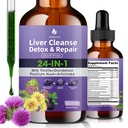 Liver Cleanse Detox & Repair Liquid Drops - Milk Thistle, Dandelion, Psyllium Husk & Artichoke Supplement für Lebergesundheit & Verdauung - Zuckerfreier veganer Extrakt, 2 Fl Oz (30 Portionen)