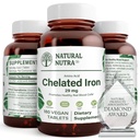 Natürliche Nutra Chelat Eisen Ergänzung für Männer & Frauen, Nägel Gesundheit, fördert optimale Absorption, hilft Eisen Ebene zu verbessern, erhalten Körper Fulid, Hilfe zu verbessern Haarwachstum, Hautgesundheit, 180 Tabletten