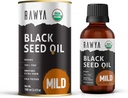 RAWYA Black Seed Oil - Kaltgepresst - Schwarz Cumin Seed - Premium Nigella Sativa - Omega 3 6 9 - Kalonji für Haut und gesundes Haar - Non-GMO, Gluten-Free - Wellness Oil - Mild Flavor - 3.4 Fl Oz