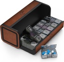 Pill Organizer 2 Mal pro Tag, Am Pm zweimal täglich Pille Fall, Detachable große Reise Pille Box 7 Tag, Wöchentliche Pille Behälter für Vitamin Medizin Supplement Fischöl (braun)