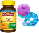 Nature Made Iron 65 mg (325 mg Eisensulfat) Tabletten, Nahrungsergänzungsmittel für Rote Blutzellen Unterstützung, 365 Tabletten, 365 Tage Supply Bund mit Wöchentlicher Pille Organizer
