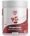 Layer Origin Reds Semplice - Polvere di frutta di polifenoli rossi organici | Cinque frutta completa rossa reale | 30 Serve
