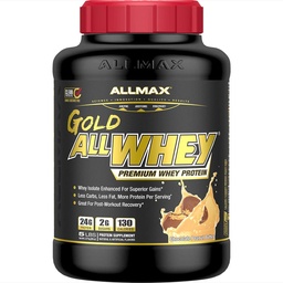 ALLMAX Gold ALLWHEY, Chocolate Peanut Butter - 5 lb - 24 Gramm Protein Per Scoop - Glutenfrei, Low Carb & Low Sugar - ca. 71 Portionen