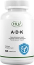Supplément HUJ ADK, 60 gélules, calcium, vitamines A, D3, K2 (MK-7)