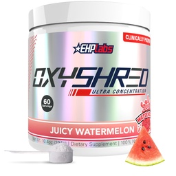 EHP Labs OxyShred Pre Workout Powder - Preworkout Powder mit L Glutamin & Acetyl L Carnitin, Energy Boost Drink - Juicy Watermelon, 60 Portionen