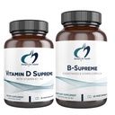 Designs für Gesundheit Vitamin D Supreme + B-Supreme Essentials Duo - 5000 IU Vitamin D3 + Vitamin K, Active B Complex (2 Produktset)