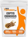 BulkSupplements.com Coptis Chinensis Extract Powder - Berberine Supplement, Coptis Powder - Golden Thread Supplement, Glutenfrei, 500mg pro Servierung, 500g (1.1 lbs) (Pack von 1)