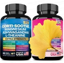 Sooth & Smooth Bundle, Cortisol Support Multivitamin Combo,200mg Magnesium Glycinate,150mg L-Theanin,150mg Ashwagandha,Phosphatidylserine und Herbal Blend Cortisol Manager
