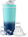 Bottiglia isolata in acciaio inox Shaker | 26oz, Navy/Mint | Freddo per 30+ Ore | Coppa isolata con Twist-on Agitator | Bottiglia Odor-Free per Protein Shakes, Acqua, Smoothies, Cocktail