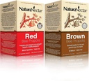 NaturaNectar Natural Bee Propolis Bundle - Rote Propolis und Braune Propolis - für Immununterstützung, Respiratorische Gesundheit und gesunden Stoffwechsel - 60 Kapseln pro Flasche