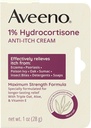 Aveeno Maximale Stärke 1% Hydrocortison Anti-Itch Creme, Triple Oat, Aloe & Vitamin E für Itch Relief von Eczema, Psoriasis, Insektenstiche, Gift Ivy, Eiche & Sumac & Detergents, 1 Unze