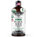 NaturoBliss Organic Black Seed Oil 100 Virgin Cold Pressed Omega 3 6 9 Super Antioxidant für Immununterstützung, Gelenke, Mobilität, Verdauung, Haar Haut Vegan, Glutenfrei, Non-GMO USDA zertifiziert 8oz