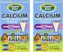 NaturesPlus Tier Parade Sugar-Free Kinder Kalzium, Vanille Sundae Flavor - 90 Chewable Animal Shaped Tablets, Paket von 2 - Magnesium für Knochengesundheit - Glutenfrei - 90 Servierungen