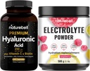 NatureBell Hyaluronsäure Kapseln mit Biotin + Vitamin C & Elektrolyt Hydration Pulver Bundle Pack | Complete Beauty Care Complex | Real Coconut Water Elektrolyte