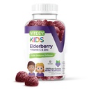 Viteey Sambucus Elderberry Gummies für Kinder Immununterstützung Ergänzungen mit Vitamin D3 & Vitamin C 3-1 Immune Booster - Vegetarisch, Gelatin Free, Glutenfrei, GMO Free - Tasty Chewable Berry Flavored