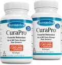 EuroMedica CuraPro - Antioxidante Ergänzung für Gehirn- und Immun-Gesundheitsunterstützung - Nahrungsergänzung mit Curcumin & Turmeric Essential Oil - Kräuter Leberunterstützung - 60 Softgels, 2 Pack (120 Softgels)