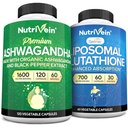 Nutrivein Premium Ashwagandha & Liposomal Glutathione Supplement Bundle: High-Absorption Glutathione Liposomal Supplement & Ashwagandha Ergänzungen für Immunität, Balance, Vitalität, & Detox