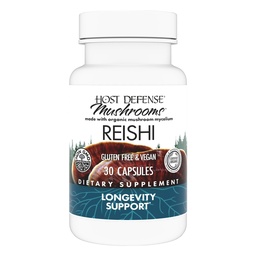 Host Defense Reishi Kapseln - Herz-und Immun-Gesundheits-Ergänzung - Pilz-Ergänzung zur Unterstützung von Energie und Vitalität - Reishi-Ergänzung zu Aid Gesamt-Well-Being - 30 Kapseln (15 Portionen)*