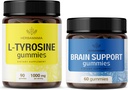 HERBAMAMA L-Tyrosin und Gehirn-Support-Kit - Bundle von 1000 mg L-Tyrosin & Gehirn-Support Complex Gummis - Vegan, Non-GMO, Gelatin-Free - 2 Pack