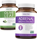 Extrait de feuille d'olive et support surrénal (4-Mois) Groupe Zen & Vigor d'extrait de feuille d'olive (120 Capsules) Super résistance et support surrénal (120 Capules) Support surrénal puissant - Maintenir l'équilibre