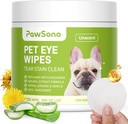 Augenwunden für Hunde & Katzen, Allergiker Dog Eye Wipes Cleaner, Natürliche Reinigung Grooming Pet Wipes Gently Entfernen Tear Stain, Eye Debris, Discharge, Mucus, Non-Irritating, Unscent, 100 Stück