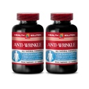 Antifaltenkapseln für Gesicht - ANTI-WRINKLE COMPLEX - Hautmineralien, Anti-Aging-Ergänzung, Vitamin E Kollagen, Serum Anti-Falten, Alpha-Liposäure, Anti-Falten-Pille für Frauen, 2 Bot 120 Caps