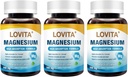 Lovita Triple Magnesium Complex 500mg, hohe Absorption und Potenzformel, Glycinat, Citrat & Oxid, Support Schlaf, Entspannung, Herz, Nerves & Knochen Gesundheit, 180 Vegan Kapseln (Pack von 3)