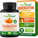 ForestLeaf Quercetin mit Bromelain 1350mg - Blend mit Vitamin C & Sting Nettle Supplement, Quercetin 500mg Kapseln, Non-GMO Gluten Free, Natürliche Immun- & Respiratory Funktion, 90 Veggie Caps