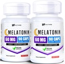 HealthFare Melatonin 60mg | Pack von 2 | 90 Veg Kapseln Jede | High-Strength Formel | Vegetarisch, Non-GMO, Gluten-Free | Made in USA