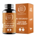 Happy Healthy Hippie Be Grounded Stress Relief Supplement – Lavender Pillen | Fördert Beruhigung & Entspannung | Quick Acting | Magnesium Glycinate 100mg, L Theanine, Lemon Balm Leaf, | Kräuter, 60 Ct